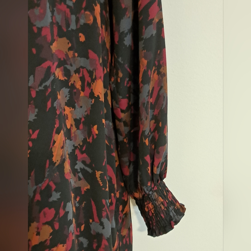 Allison Joy Abstract Print Long Sleeve Lined Dress Missses Large - Picture 4 of 8